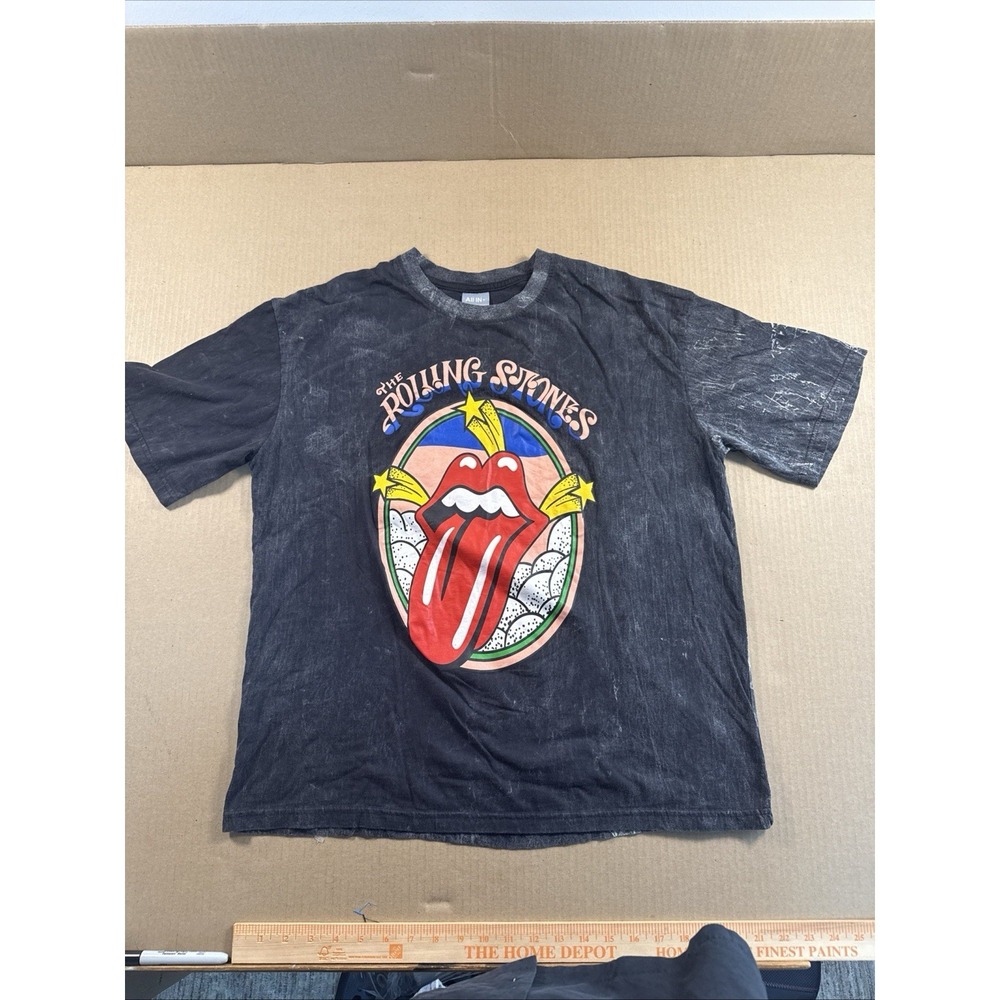 Vintage Rolling Stones T Shirt Adult Large Distressed Band Tee Black Punk